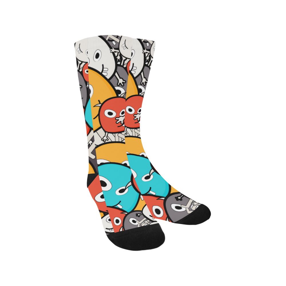 multicolor doodle monsters Trouser Socks