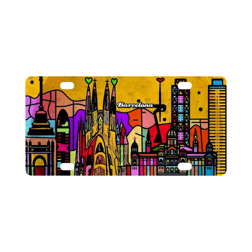 Barcelona Popart by Nico Bielow Classic License Plate