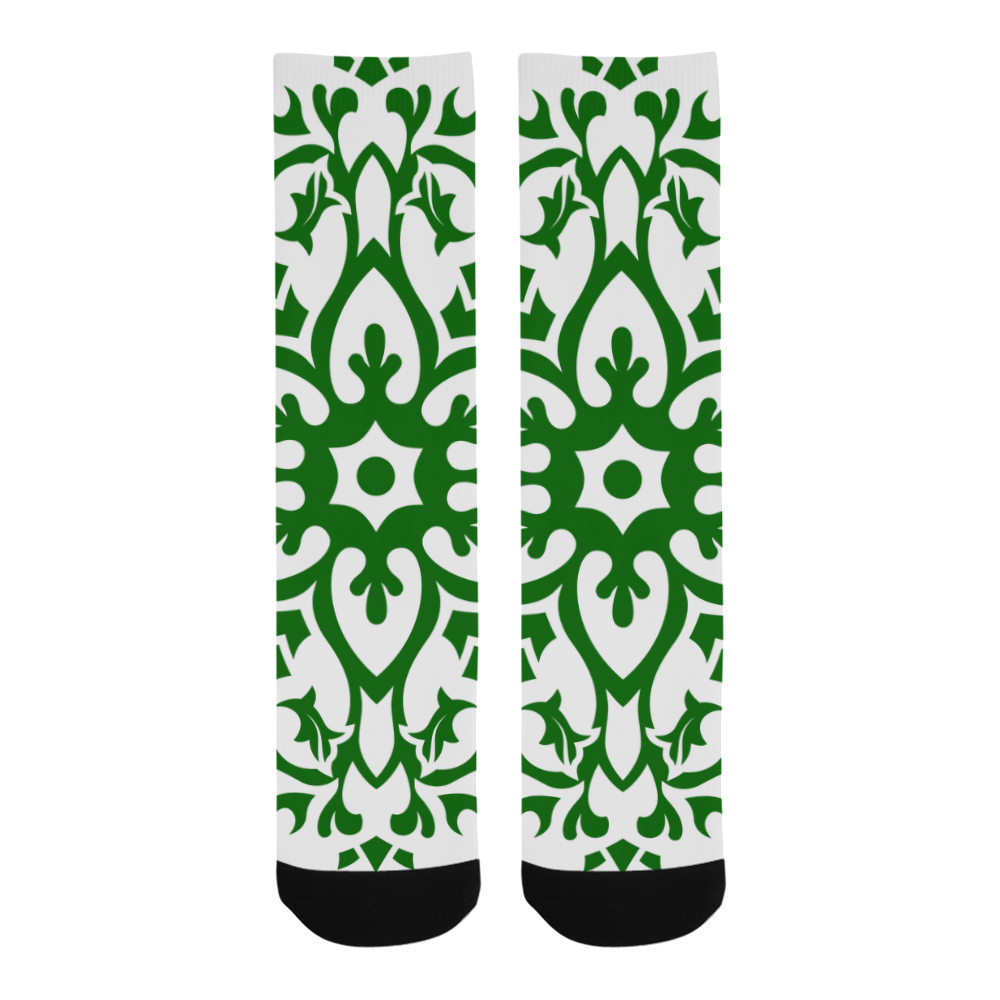 DESIGNERS SOCKS : GREEN MANDALAS Trouser Socks