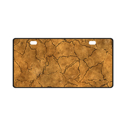 Cracked skull bone surface C by FeelGood License Plate