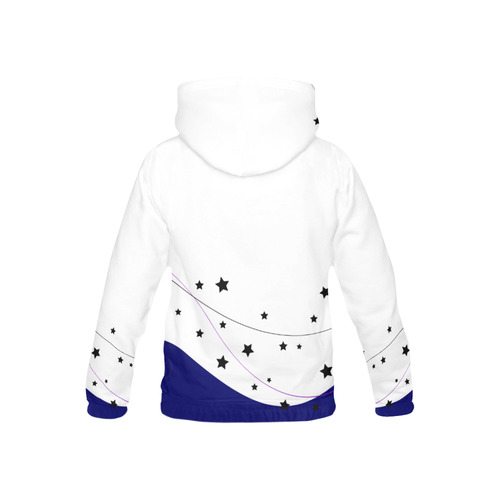 Kids all over print hoodie : blue with Stars All Over Print Hoodie for Kid (USA Size) (Model H13)