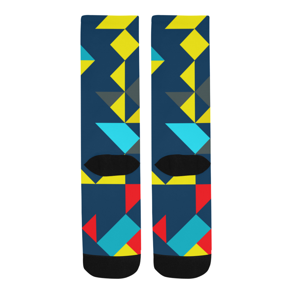 Shapes on a blue background Trouser Socks