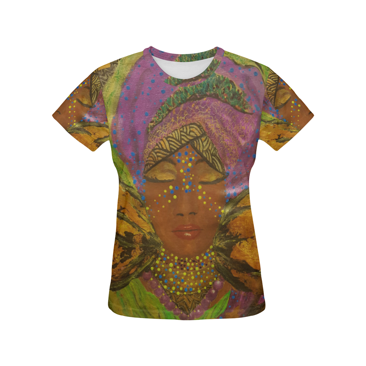 African Radiance DBArt All Over Print T-Shirt for Women (USA Size) (Model T40)