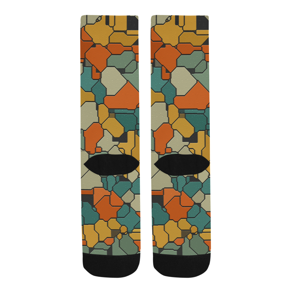 Textured retro shapes Trouser Socks