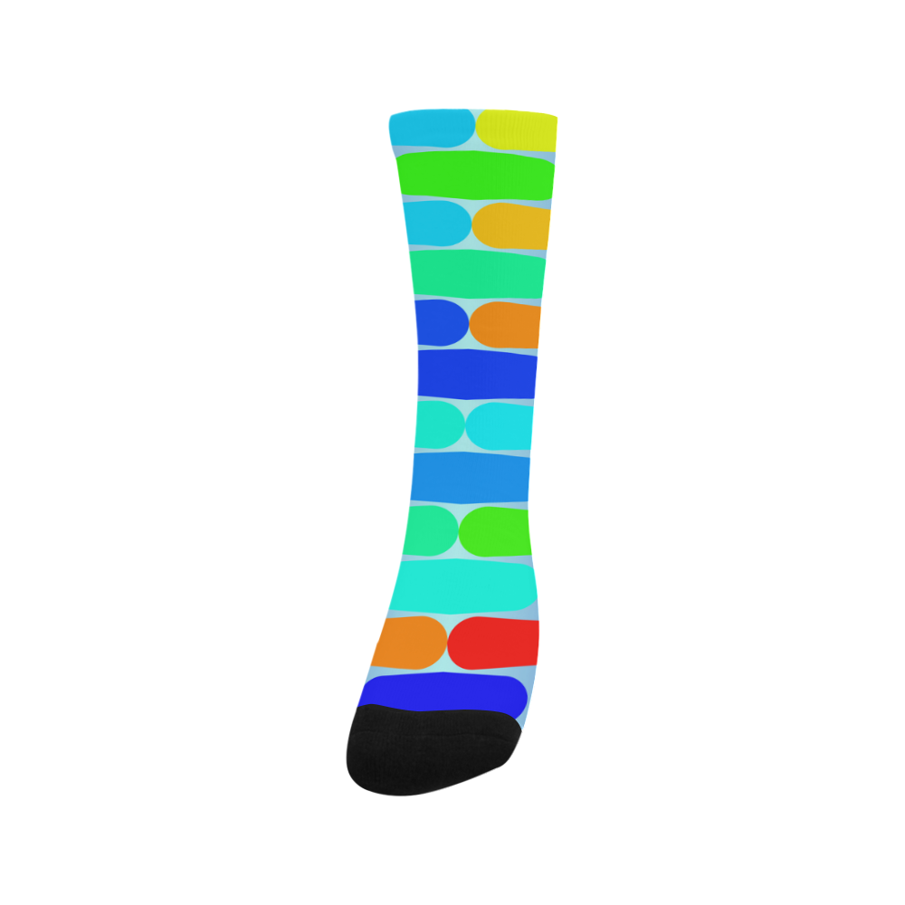 Colorful shapes on a blue background Trouser Socks