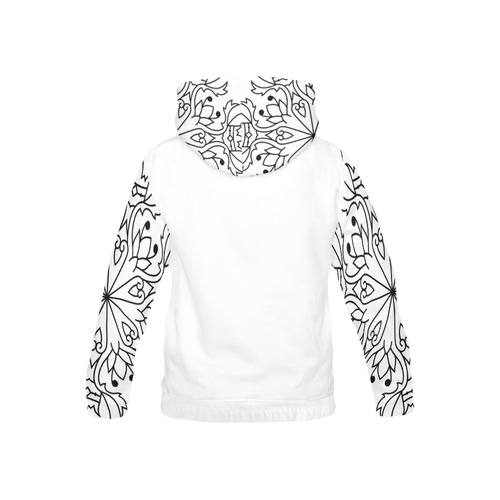 KIDS ALL OVER PRINT HOODIE : BLACK WHITE All Over Print Hoodie for Kid (USA Size) (Model H13)