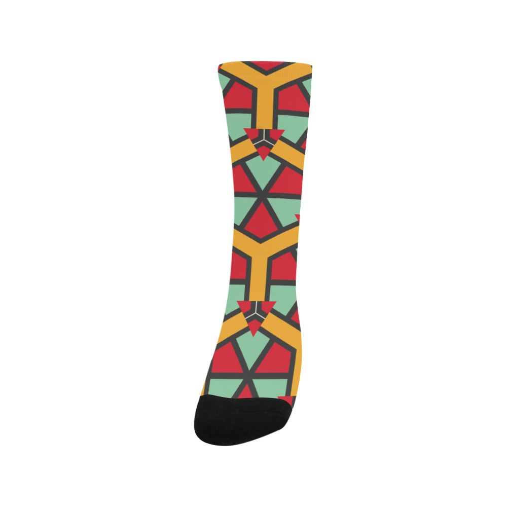 Honeycombs triangles and other shapes pattern Trouser Socks