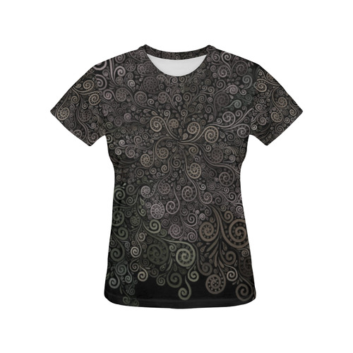 3D Psychedelic soft color Rose All Over Print T-Shirt for Women (USA Size) (Model T40)
