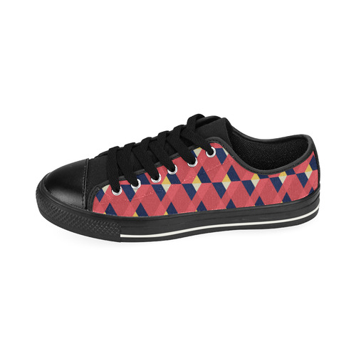 red triangle tile ceramic Men's Classic Canvas Shoes (Model 018)