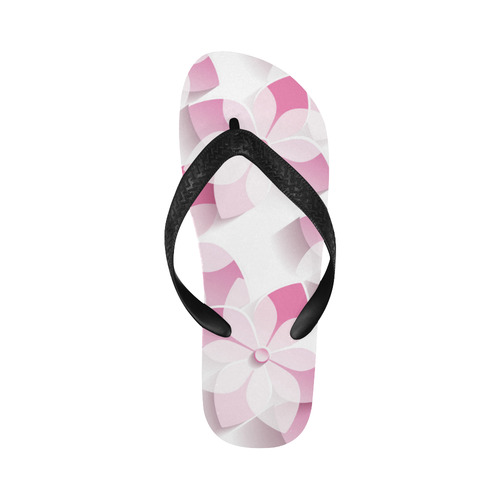 Pink And White Flowers Flip Flops for Men/Women (Model 040)