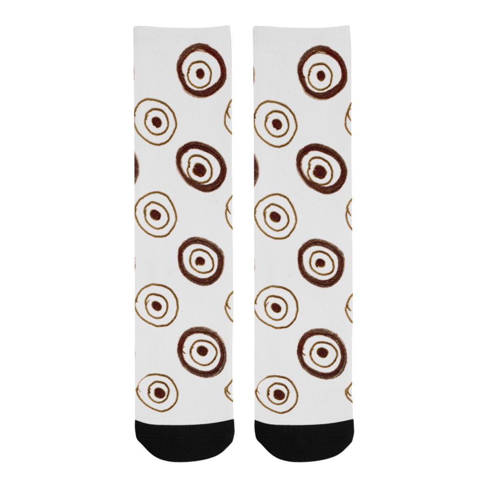 Designers Socks : brown vintage Circles Trouser Socks