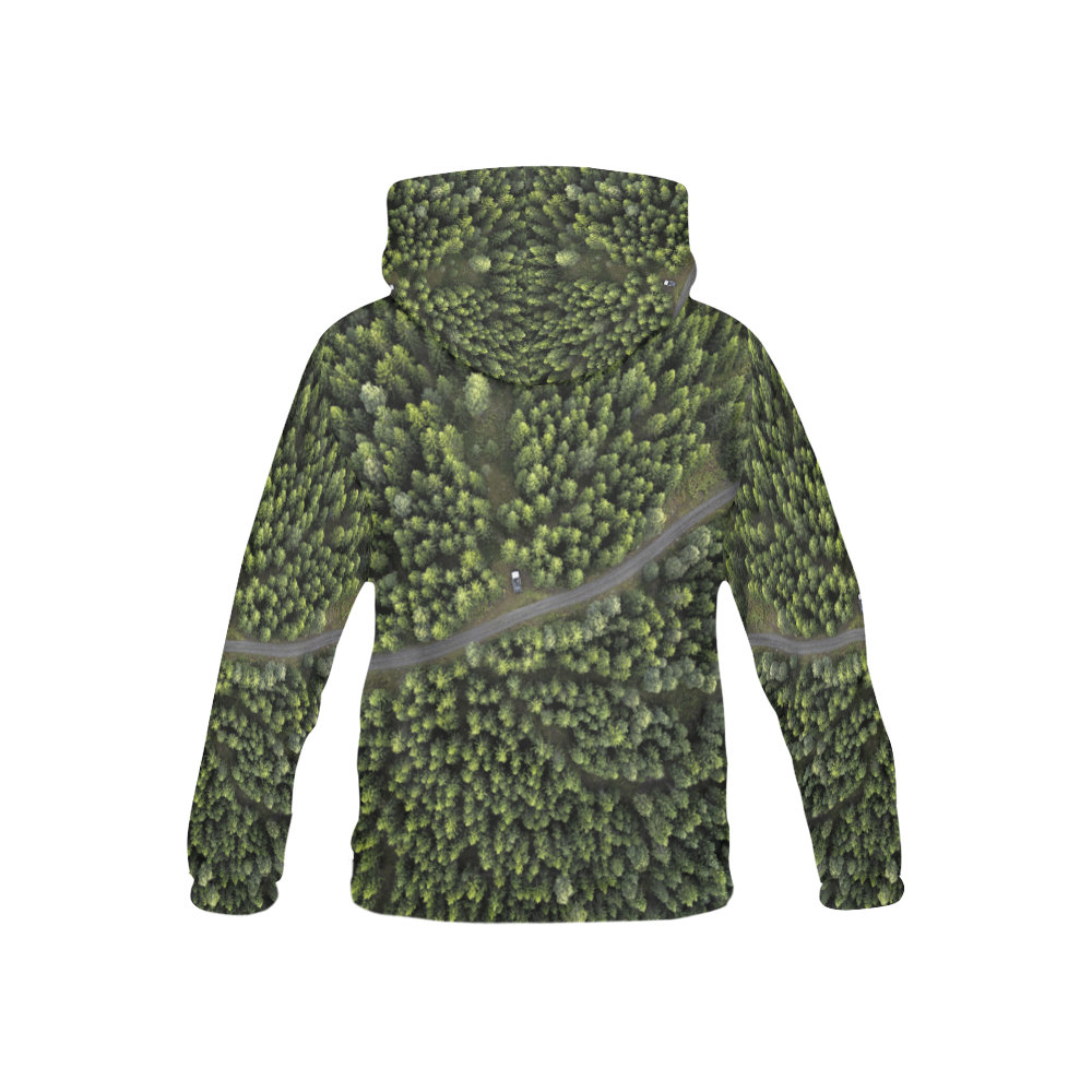 KIDS ALL OVER PRINT HOODIE : NORDIC FOREST All Over Print Hoodie for Kid (USA Size) (Model H13)