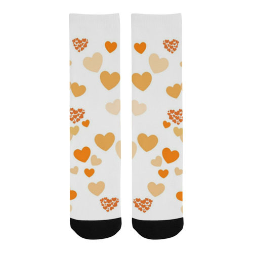 lovely Valentine-Hearts orange Trouser Socks