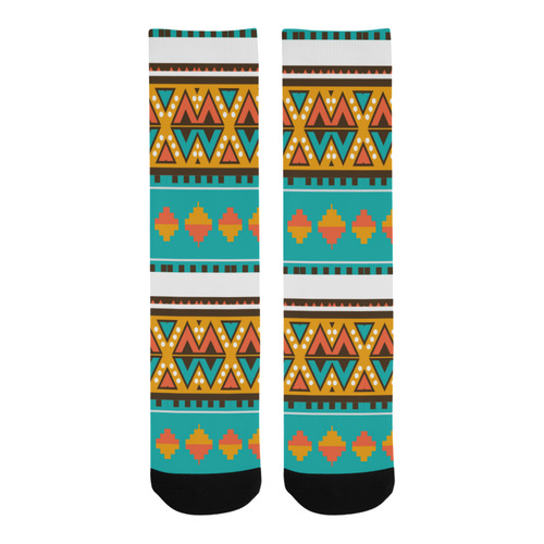 Tribal design in retro colors Trouser Socks