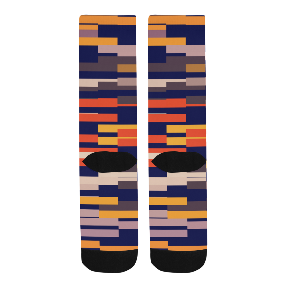 Rectangles in retro colors Trouser Socks