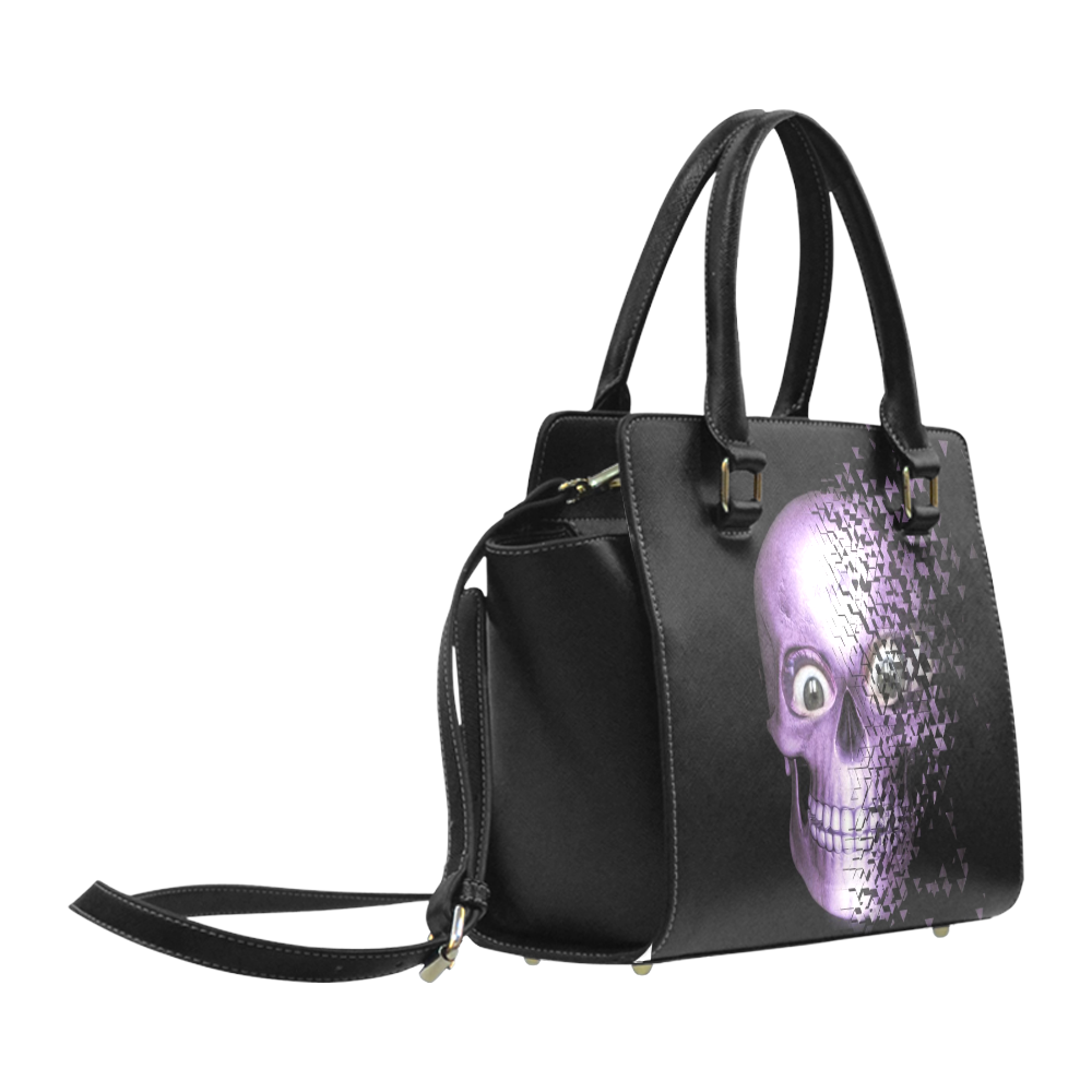 Broken Skull, lilac by JamColors Classic Shoulder Handbag (Model 1653)