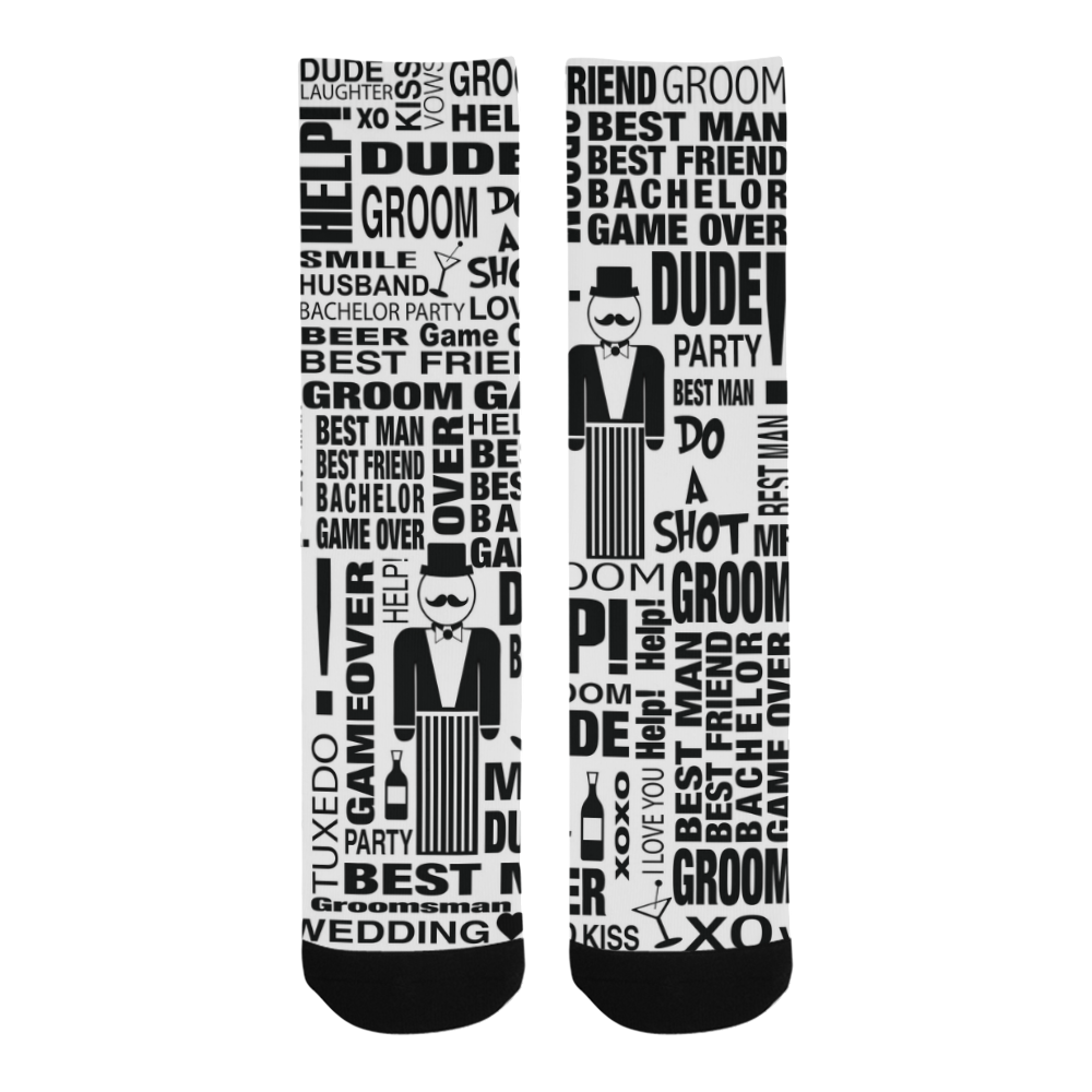GROOM Gift Wedding Fun Print Socks by Juleez Trouser Socks