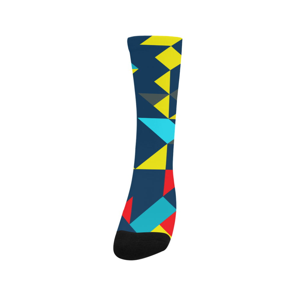 Shapes on a blue background Trouser Socks