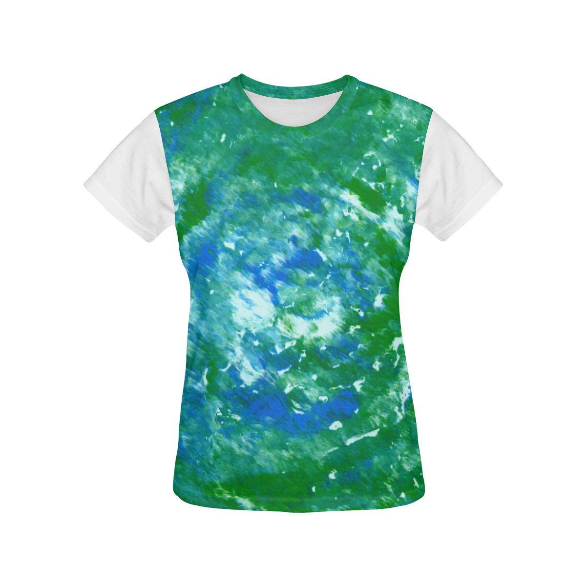 Designers t-shirt with Blue color splash All Over Print T-Shirt for Women (USA Size) (Model T40)