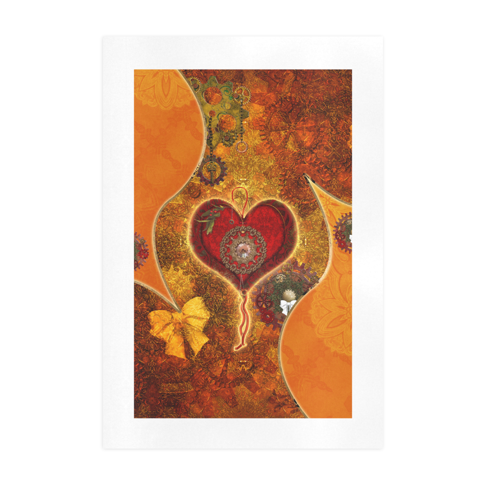Steampunk decorative heart Art Print 19‘’x28‘’