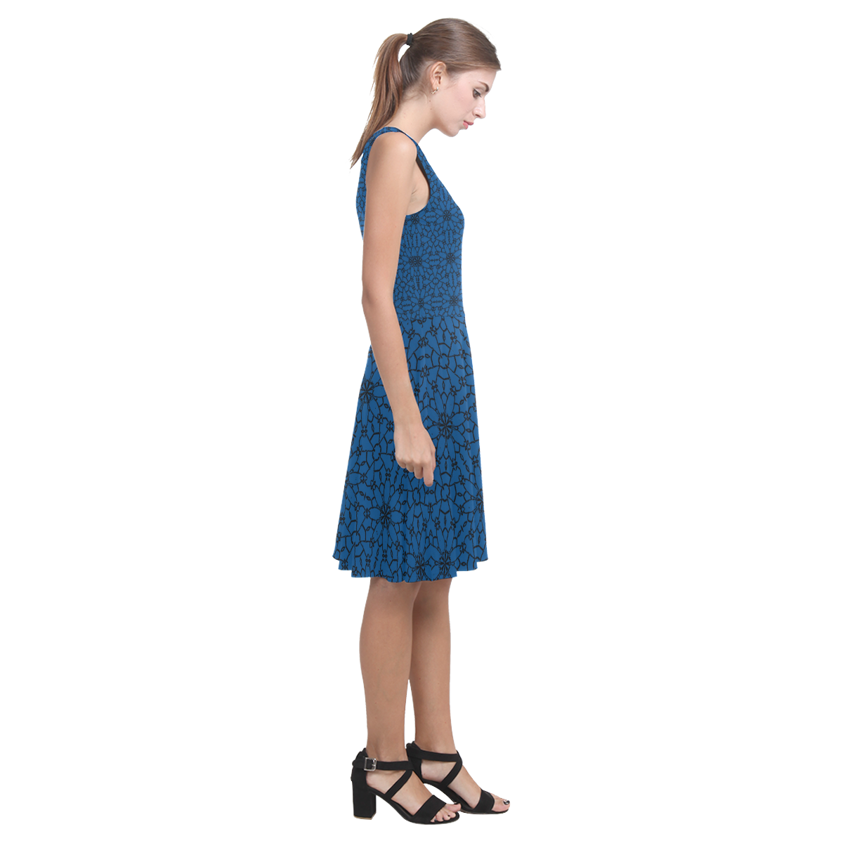 Lapis Blue Lace Atalanta Casual Sundress(Model D04)