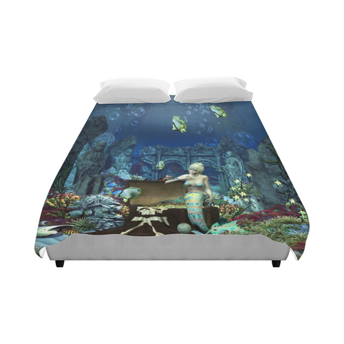 Underwater wold with mermaid Duvet Cover 86"x70" ( All-over-print)