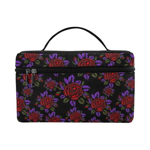 Red and Purple Roses Floral Pattern Lunch Bag/Large (Model 1658)