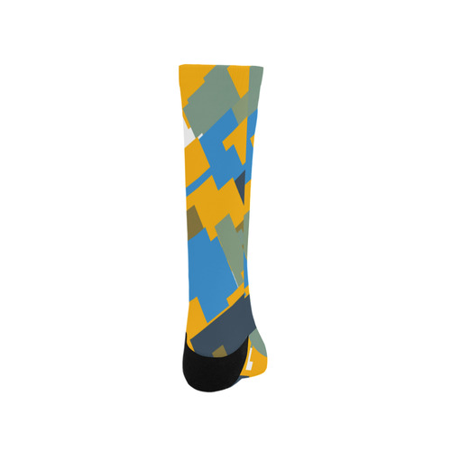 Blue yellow shapes Trouser Socks