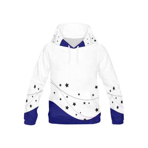 Kids all over print hoodie : blue with Stars All Over Print Hoodie for Kid (USA Size) (Model H13)