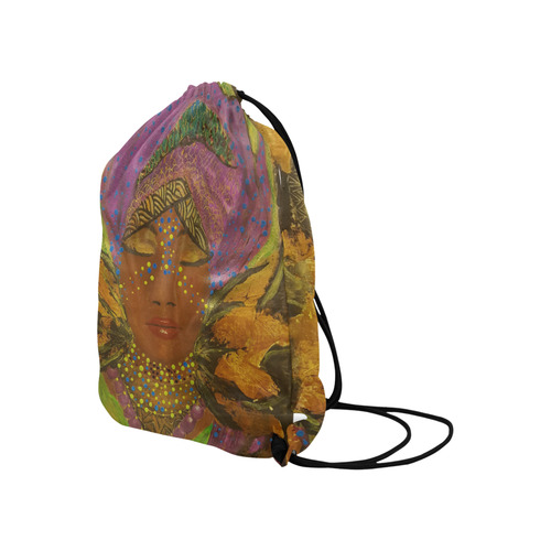 African Radiance by DBart Large Drawstring Bag Model 1604 (Twin Sides)  16.5"(W) * 19.3"(H)