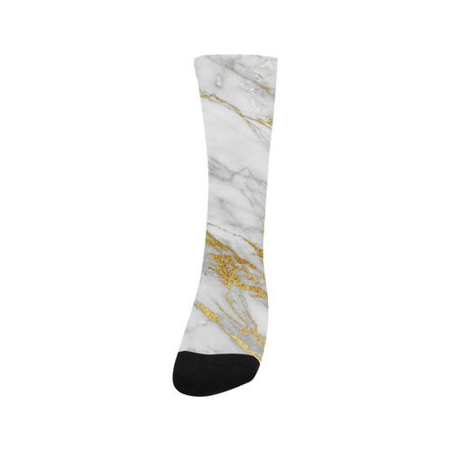 italian Marble, white and gold Trouser Socks