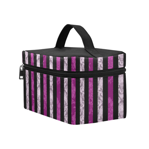 Two Tone Pink Damask Goth Stripe Lunch Bag/Large (Model 1658)