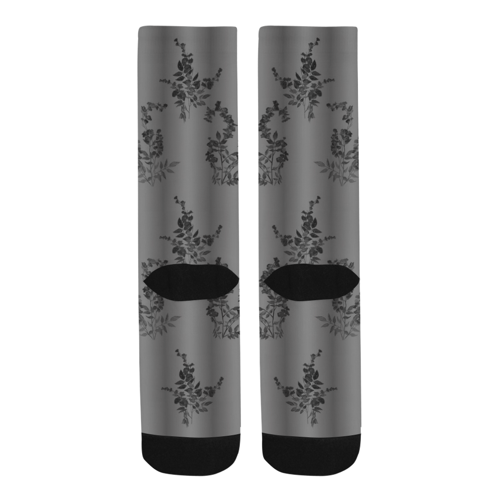 Black flowers pattern Trouser Socks