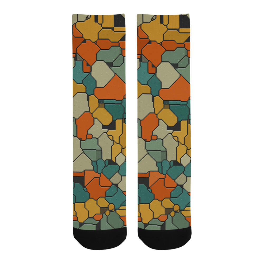 Textured retro shapes Trouser Socks