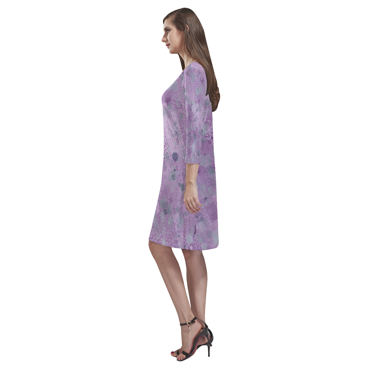 trendy abstract mix A by FeelGood Rhea Loose Round Neck Dress(Model D22)