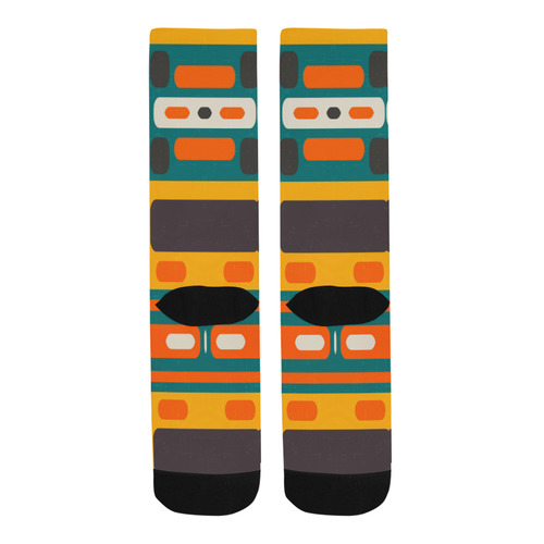 Rectangles in retro colors texture Trouser Socks
