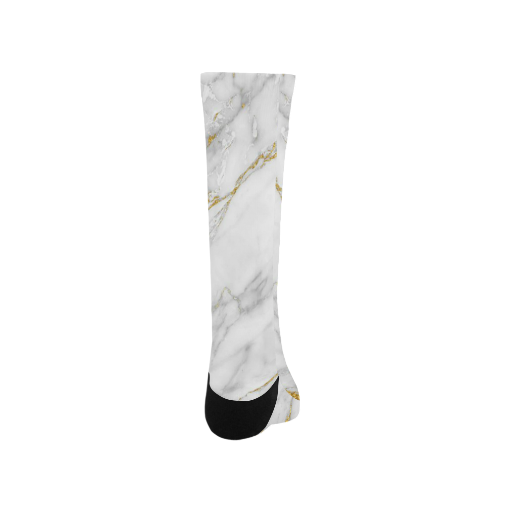 italian Marble, white and gold Trouser Socks