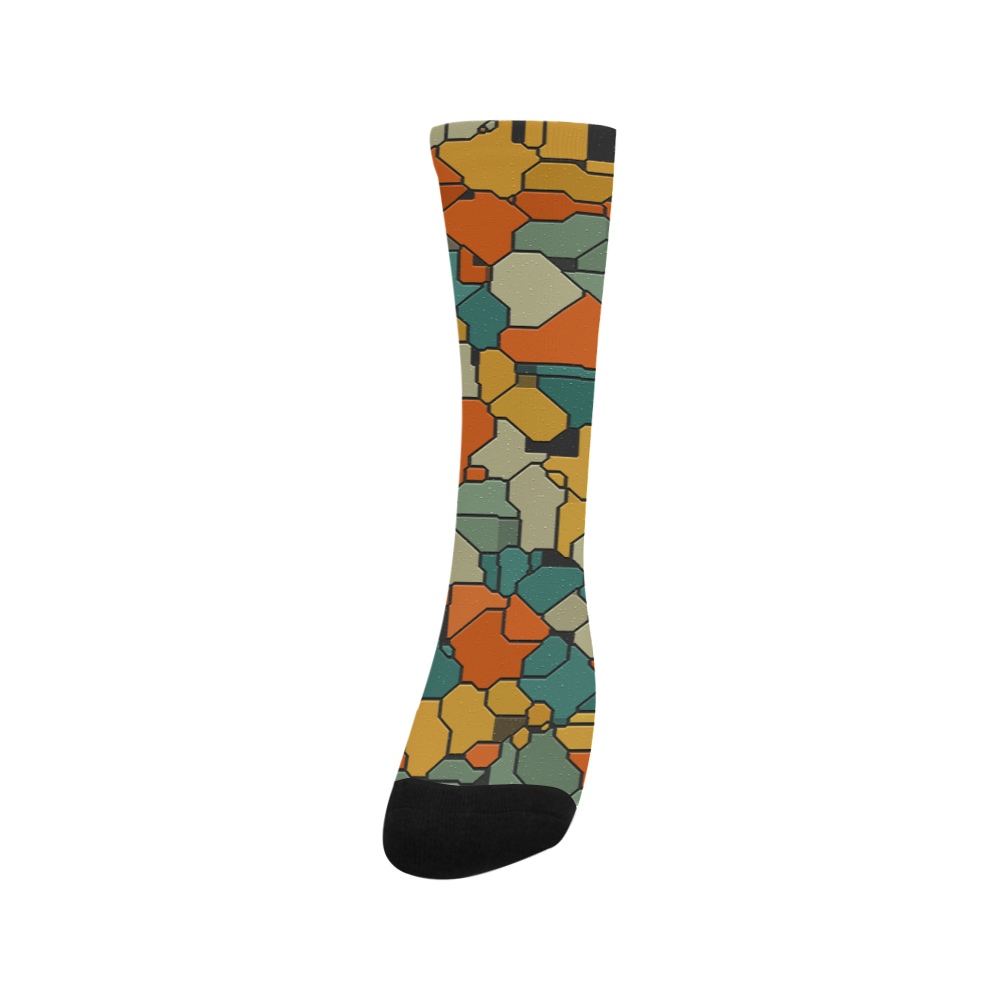 Textured retro shapes Trouser Socks