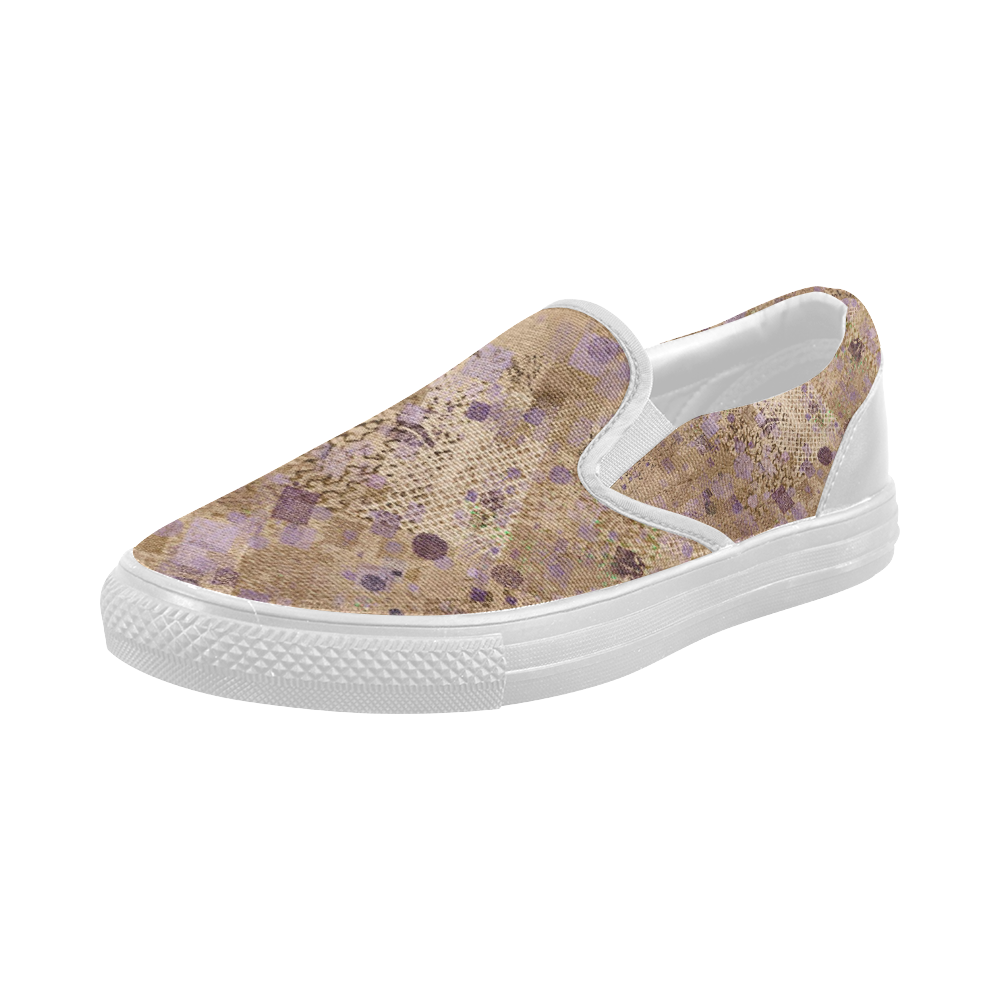 trendy abstract mix C by FeelGood Women's Slip-on Canvas Shoes (Model 019)