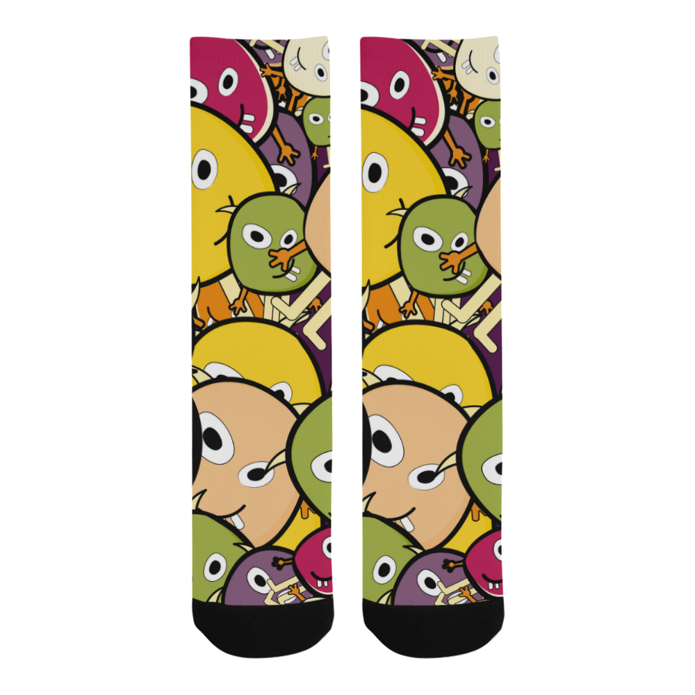 monster colorful doodle Trouser Socks