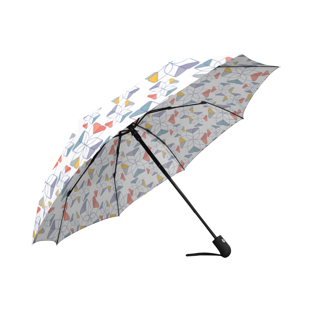 floral geometric seamless oriental Auto-Foldable Umbrella (Model U04)