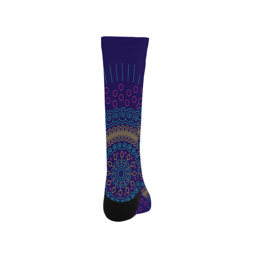 blue mandala circular Trouser Socks