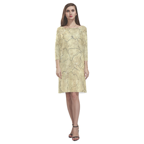Cracked skull bone surface B by FeelGood Rhea Loose Round Neck Dress(Model D22)