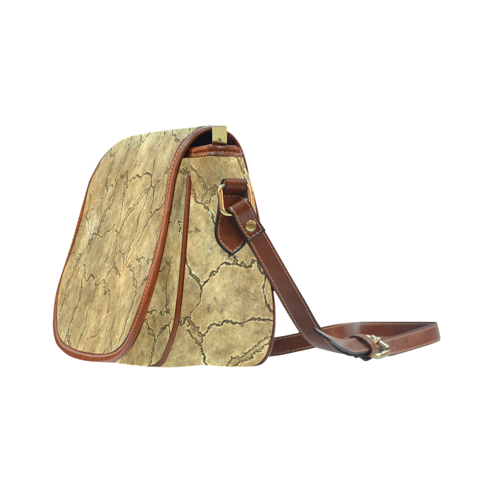 Cracked skull bone surface A by FeelGood Saddle Bag/Small (Model 1649) Full Customization