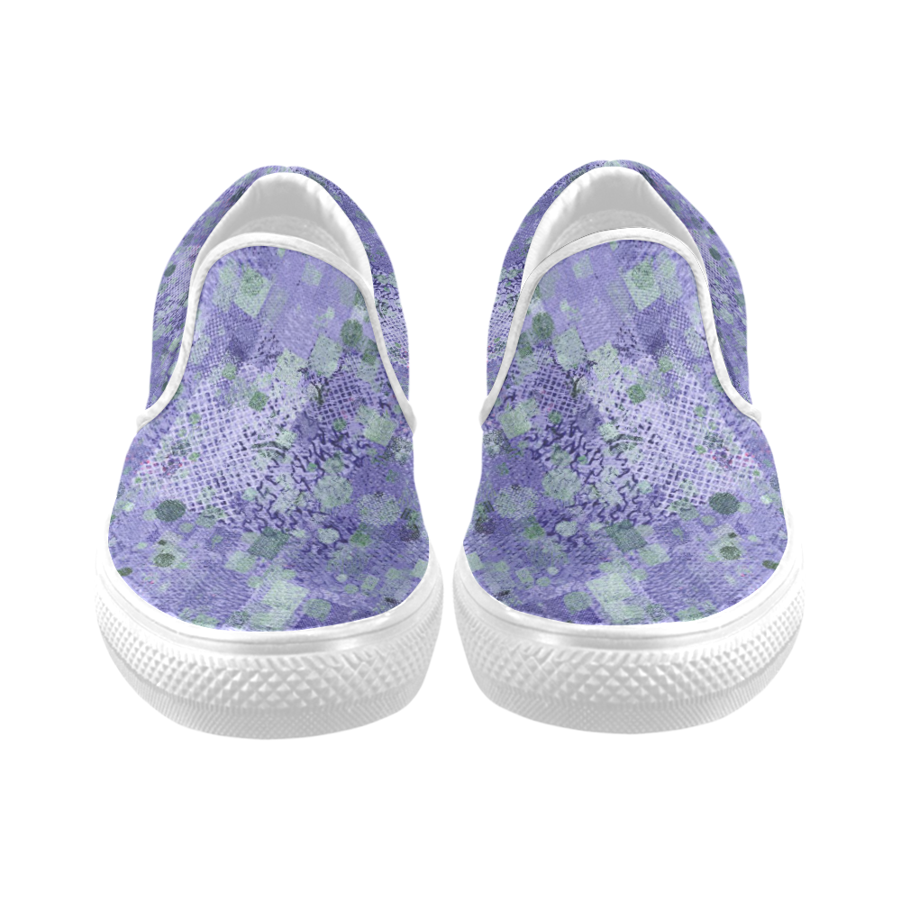 trendy abstract mix B by FeelGood Women's Slip-on Canvas Shoes (Model 019)