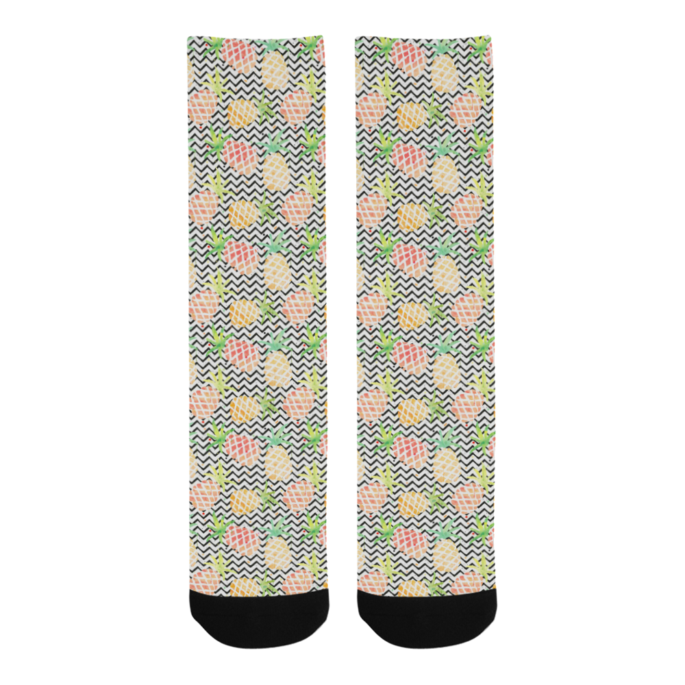 watercolor pineapple Trouser Socks