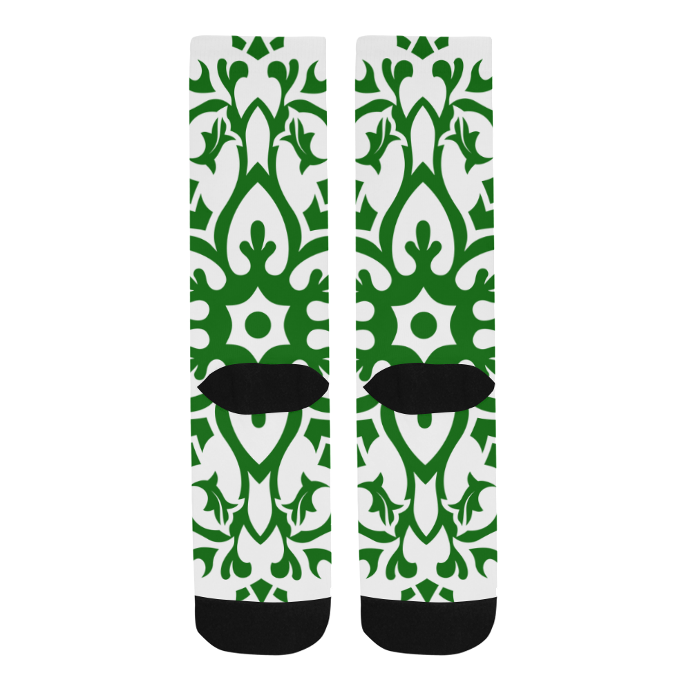 DESIGNERS SOCKS : GREEN MANDALAS Trouser Socks