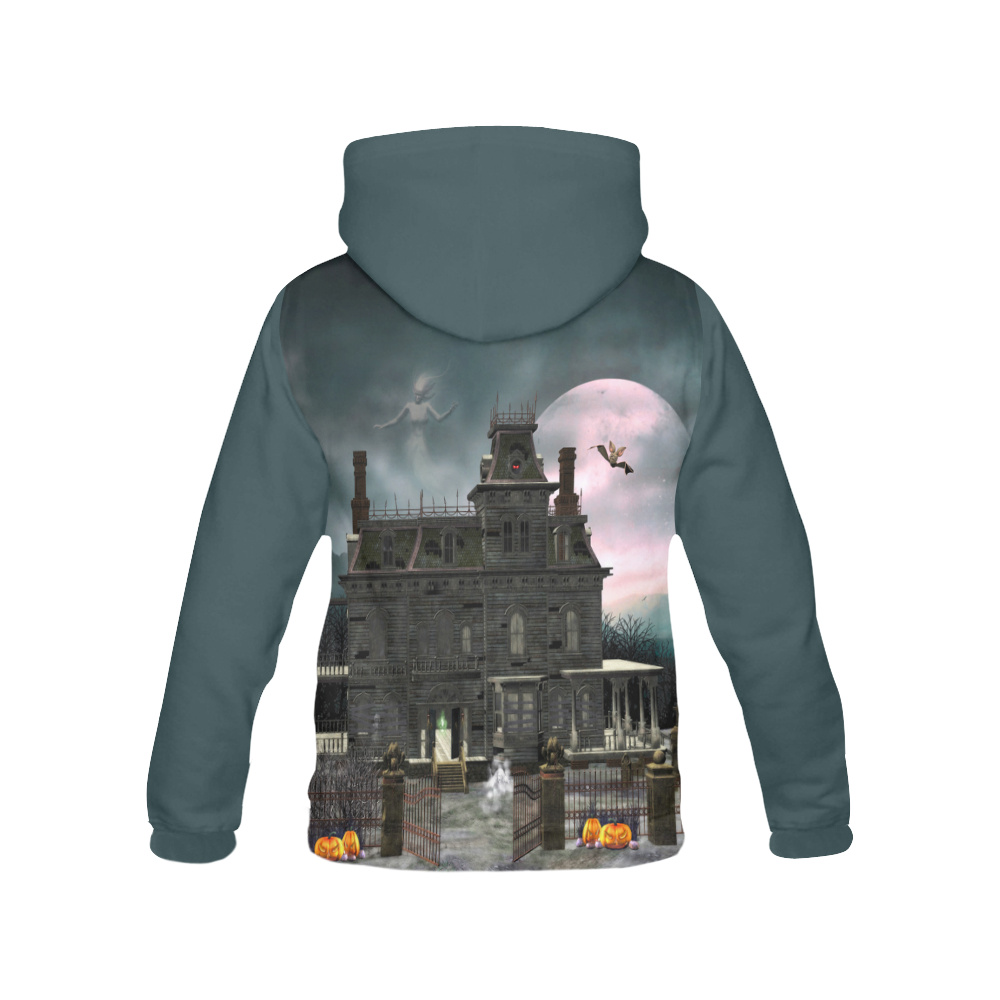 A creepy darkness halloween haunted house All Over Print Hoodie for Men (USA Size) (Model H13)