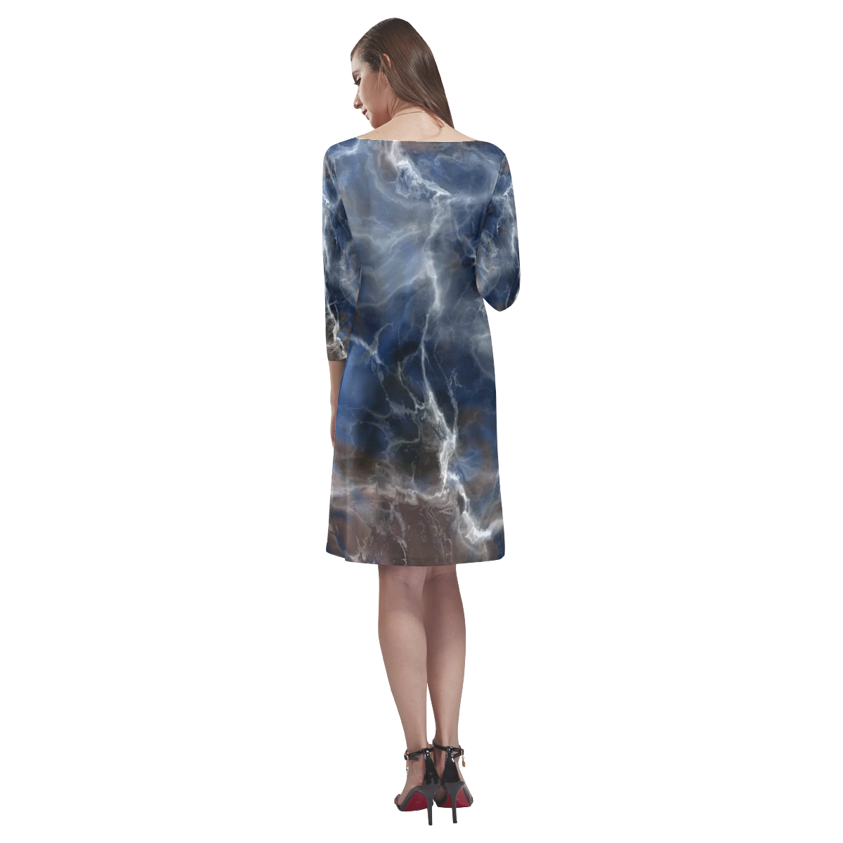 Fabulous marble surface A by FeelGood Rhea Loose Round Neck Dress(Model D22)