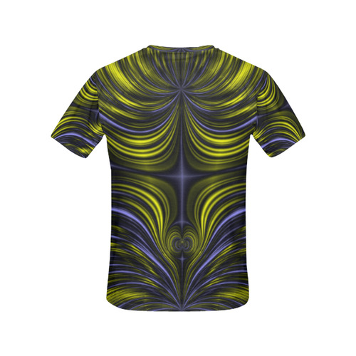 Northern Lights Aurora Borealis Fractal Abstract All Over Print T-Shirt for Women (USA Size) (Model T40)
